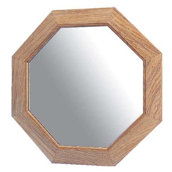 Teak Octagonal Mirror 31cm