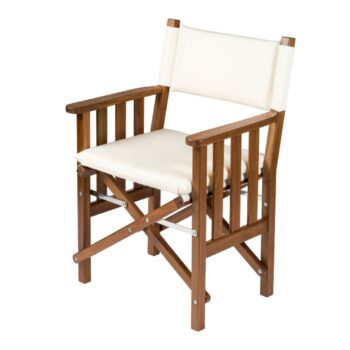 Teak Directors Chair II with Cream Cushion