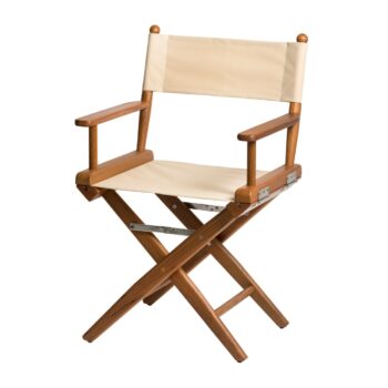 Teak Directors Chair with Beige Canvas