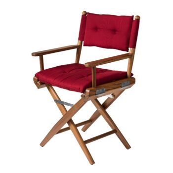 Teak Directors Chair with Claret Cushion