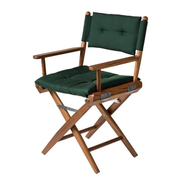 Teak Directors Chair with Green Cushion