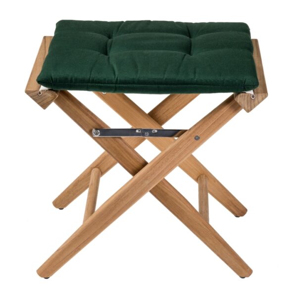 Solid Teak Directors Chair Un Oiled Green Cushion 1