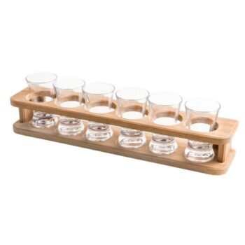 Teak Liqueur Glass Rack