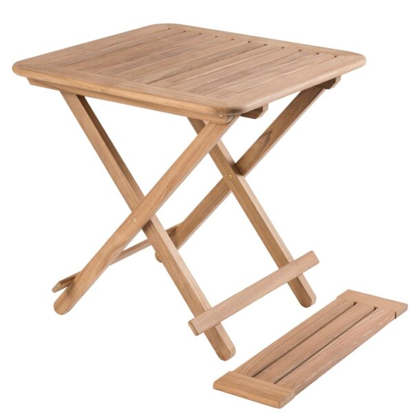 Solid Teak Folding Table Un-Oiled - Brest without Insert