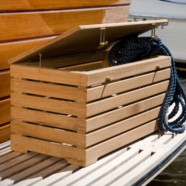 Solid Teak Chest with Ropes