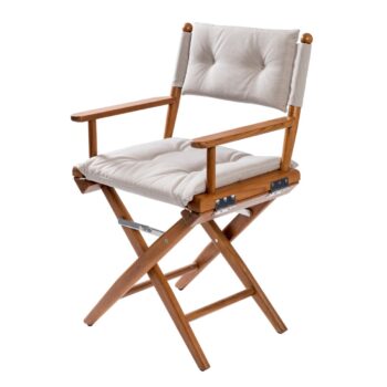 Teak Directors Chair with Forza Sand Cushion