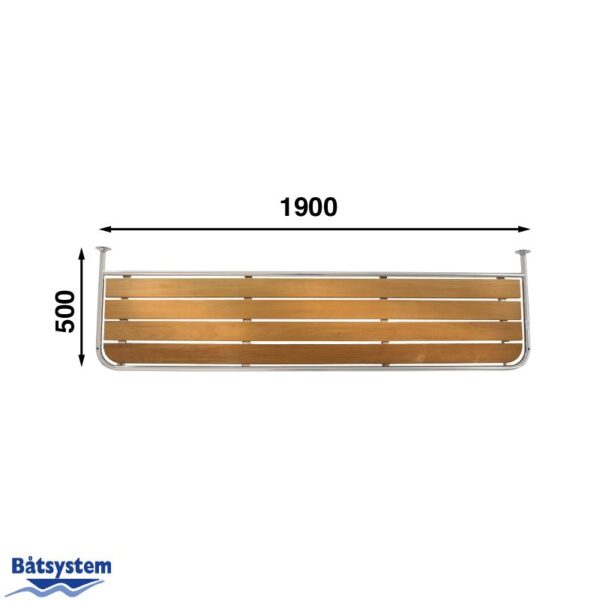 1.9 metre teak powerboat bathing platform