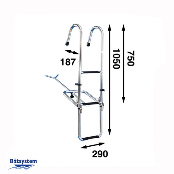 A boat ladder with attachable hooks.