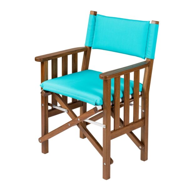 Teak Directors Chair II with Aqua Cushion