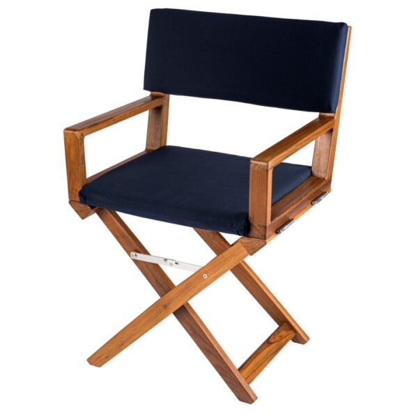 Teak Directors Chair with Navy Cushion